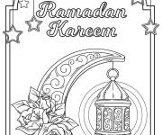 Coloriage Ramadan Karim sur une carte de voeux