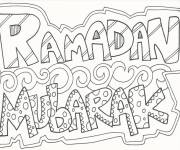 Coloriage Ramadan Mubarak en graffiti