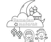 Coloriage Ramadan Mubarek pour enfants