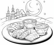 Coloriage Repas d'Iftar gratuit