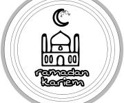 Coloriage Symbole Ramadan Kareem dans une cercle