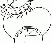 Coloriage Abeille et Miel sur le th&egrave;me de Roch Hachana