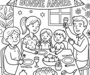 Coloriage Bonne ann&eacute;e Roch Hachana