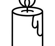 Coloriage Bougie Simple de Rosh Hashanah