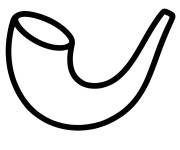Coloriage Croquis Shofar Simple pour Roch Hachana