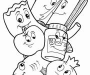 Coloriage El&eacute;ments du nouvel an juif style cartoon
