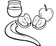 Coloriage et dessins gratuit Fruits et Miel de Roch Hachana à imprimer