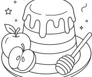 Coloriage G&acirc;teau au miel pour Rosh Hashanah