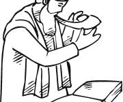 Coloriage et dessins gratuit Jouer &agrave; la chophar pour l'an juif à imprimer
