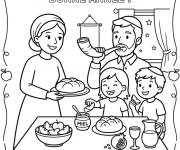 Coloriage Joyeuse ann&eacute;e Roch Hachana