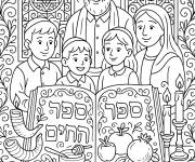 Coloriage Livre de la Vie &agrave; Rosh Hashanah