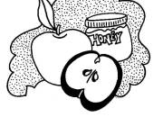 Coloriage et dessins gratuit Miel et Pomme pour le nouvel an à imprimer