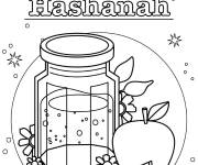 Coloriage Mod&egrave;le de carte de Rosh Hashanah