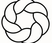 Coloriage Pain rond facile de Rosh Hashanah