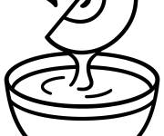 Coloriage Pomme tremp&eacute;e sur le theme de Rosh Hashanah