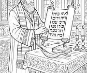Coloriage Rabbin f&ecirc;te Roch Hachana