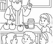 Coloriage Rabbin raconte l'histoire de Roch Hachana