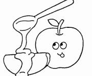 Coloriage et dessins gratuit Repas de Roch Hachana à imprimer