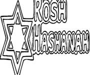 Coloriage et dessins gratuit Roch Hachana et &eacute;toile de David à imprimer