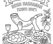Coloriage Roch Hachana f&ecirc;te religieuse