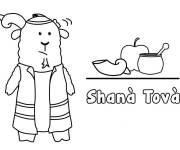 Coloriage et dessins gratuit Roch Hachana style bande anim&eacute;e à imprimer