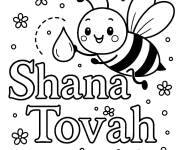 Coloriage Shana Tova Rosh Hashanah pour maternelle