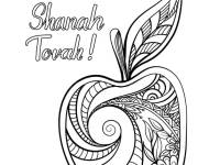 Coloriage Shanah Tivah f&ecirc;te juive