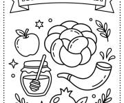 Coloriage Symboles de Roch Hachana cp