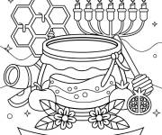 Coloriage Tradition pour le nouvel an ou Rosh Hashanah
