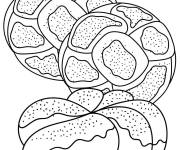 Coloriage Trois Challahs rondes pour Rosh Hashanah