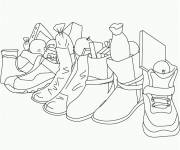 Coloriage Chaussures avec des cadeaux de St Nicolas
