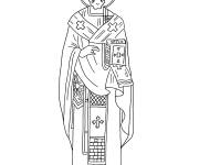 Coloriage Figure de St Nicolas en portrait