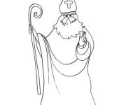 Coloriage et dessins gratuit Gabarit  Saint Nicolas petite section à imprimer