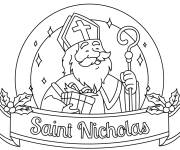 Coloriage Illustration Saint Nicolas imprimable