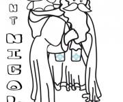Coloriage Image Saint Nicolas avec le sac de cadeaux