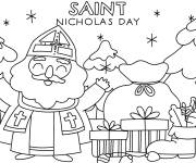 Coloriage Journ&eacute;e de Saint Nicolas