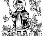 Coloriage L'enfant origine de Saint Nicolas