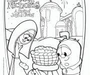 Coloriage L'histoire de Saint Nicolas de dessin anim&eacute;