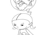 Coloriage La fille pense de Saint Nicolas