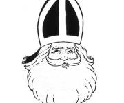 Coloriage et dessins gratuit La t&ecirc;te de Saint Nicolas simple à imprimer