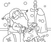 Coloriage Le bain de pied de Saint Nicolas