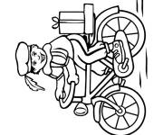 Coloriage Le p&egrave;re fouettard en v&eacute;lo