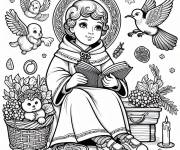 Coloriage Le petit gar&ccedil;on qui seras Saint Nicolas