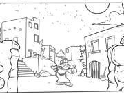 Coloriage Le tourn&eacute;e de Saint Nicolas dans le village