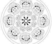 Coloriage Mandala p&egrave;re fouettard