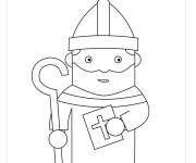 Coloriage Maternelle dessin Saint Nicolas