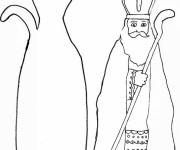 Coloriage Mod&egrave;le Saint Nicolas en papier