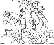Coloriage Nikolas et Black Pete &agrave; cheval