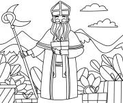Coloriage Paysage de Saint Nicolas dans la nature