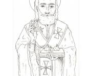 Coloriage Portrait de Saint Nicolas au crayon